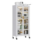 Kitchen Pantry Cabinet 65.2" Tall Moveable Freestanding Storage Cabinet 4 Wheels