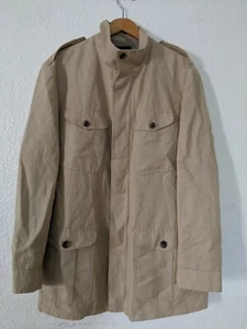 Brooks Brothers Safari Shooting Norfolk Field Khaki LINEN COTTON Coat Jacket L - Picture 1 of 7