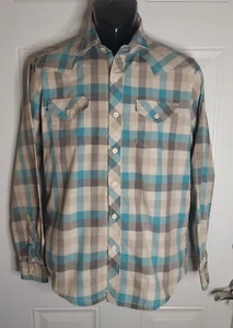 Retrofit Men's Button-Down Plaid Shirt Front Flap Pockets Long Sleeve Size Small - Picture 1 of 4