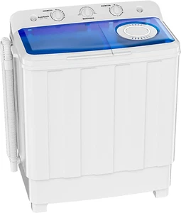 Portable Washing Machine, 28Lbs Twin Tub Washer Mini Compact Laundry Machine wit - Picture 1 of 12