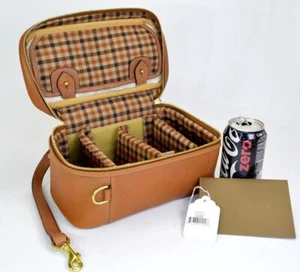 NWT $1295 Ghurka No. 269 the Spinner Reel Case Chestnut Leather Made in Italy - Picture 1 of 12