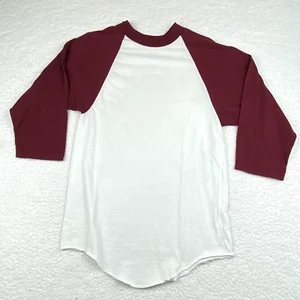 90s Soffee Vintage Baseball Shirt Adult Small Maroon 3/4 Sleeve Fungo Tee - Picture 1 of 9