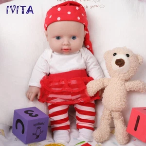 Muñeca impermeable de silicona artificial de 12"" 1200 g bebé ojos grandes realista niña - Imagen 1 de 12