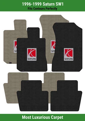 Lloyd Luxe Front & Rear Row Carpet Mats for 1996-1999 Saturn SW1 w/Saturn Logo - Image 1 of 4