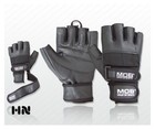 WEIGHT LIFTING PADDED LEATHER GLOVES FITNESS TRAINING BODY BUILDING GYM STRAPS