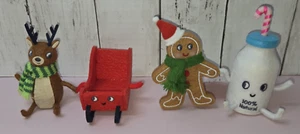 2024 Target Wondershop Gingerbread Milk & Reindeer Sleigh Felt Duo Decor NEW - Picture 1 of 2