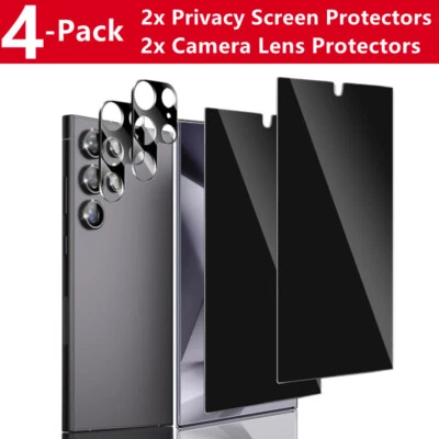 Tempered Glass Privacy Screen Protector for Samsung Galaxy S25 Ultra S25Plus S24