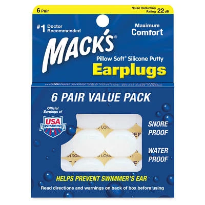 Macks MACK'S #7 Pillow soft earplugs learn to swim special needs 7yrs & up 6prs  - image 1 of 2