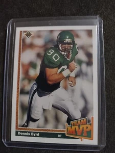 Tarjeta de fútbol americano 1991 Upper Deck #470 Dennis Byrd New York Jets - Imagen 1 de 2