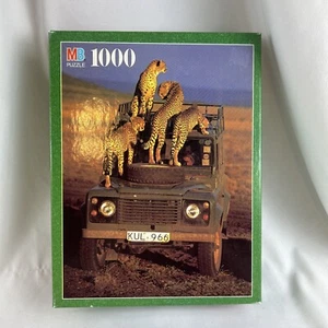 Milton Bradley Nature Puzzle CURIOUS CHEETAH FAMILY 1000 Pieces 1998 - Picture 1 of 9