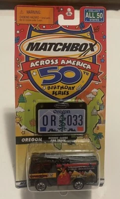 2001 Matchbox across America 50th birthday, Oregon NIP, Dennis Sabre Fire Truck - Image 1 of 2
