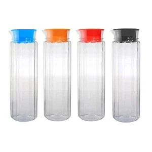 Slim Plastic Fridge Door Jug 1.2L Water Juice Milk Storage Easy Pour Non Drip - Picture 1 of 31