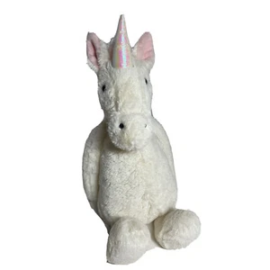 Jellycat Unicorn Plush Stuffed Animal Bashful Cream White Pink Tail And Mane - Picture 1 of 8