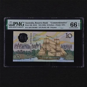 1988 Australia Reserve Bank 10 Dollars "Commemorative"Pick#49b PMG 66 EPQ UNC - Picture 1 of 4
