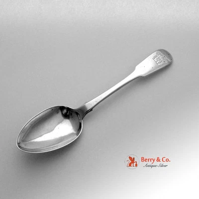 Cuchara de postre escocesa de plata de ley con escudo de Edimburgo 1823 Foto 1 de 4