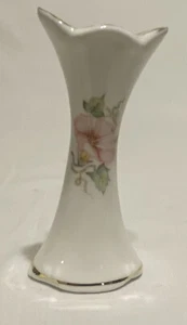 Beaufort China Fine Bone China Small Bud Vase 4 Inches Hibiscus Flower - Picture 1 of 7