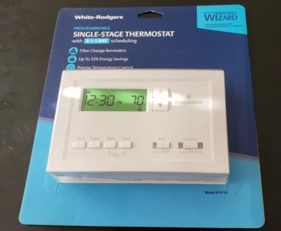 White-Rodgers Programmable Single Stage Thermostat with 5-1-1 Scheduling - #P210 - Image 1 of 3