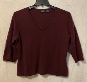 Vintage Hillard & Hanson Women’s 100% Cashmere Sweater 1X Purple SEE NOTE - Picture 1 of 8