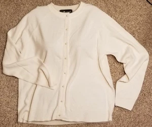SAG HARBOR Women's ivory long sleeve cardigan sweater size Small acrylic - Picture 1 of 5