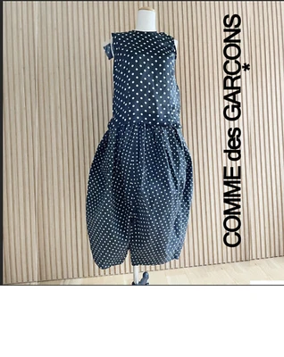 NWT BLACK COMME des GARCONS Runway balloon black Pants white dots size. S   - Image 1 of 4