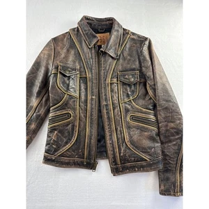 Men’s 1969 GAP Brown Genuine Leather Jacket Sz M - Picture 1 of 4