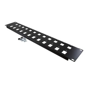 Panneau 19 pouces NavePoint 2U (3,5") avec 24 ouvertures Keystone - Photo 1/3