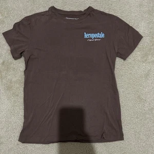 T-shirt uomo Aeropostale S/S double face cotone marrone etichetta taglia small - Foto 1 di 24