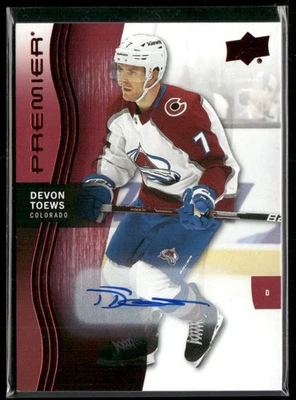 2023-24 Upper Deck Premier Red Auto #87 Devon Toews - Colorado Avalanche - Image 1 of 2
