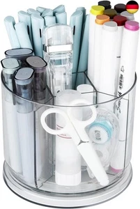 DoocliB Schreibtisch Organizer, 360 Grad Stiftehalter Drehbar transparent - Bild 1 von 7