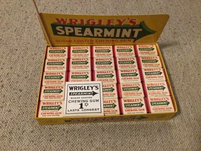 Caja Completa De Colección de Chicle de Menta Verde Wrigley's Nuevo De Lote Antiguo Foto 1 de 4