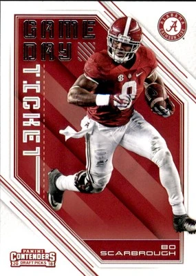 2018 Panini Contenders Draft Picks Game Day Tickets #19 Bo Scarbrough - FB - Image 1 of 2