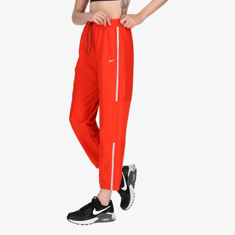 Nike Pro Womens Woven Pants Jogger Chile Red Metallic Silver DA0522 673 - SIZE L