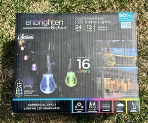 Luci LED Bistrot Enbrighten 24’ 16 Cambia Colore 12 Lampadine Edison Timer Telecomando - Foto 1 di 7