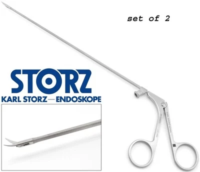KARL STORZ 28164MZD ENT Nasal SET OF 2 Micro Fine Curved (L) 5mm Jaw Scissors 8" - Image 1 of 4