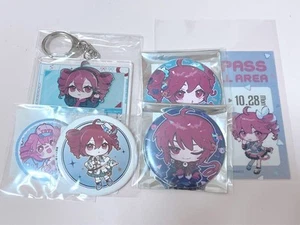 Kasane Teto Acrylic Keychain & Button Badge White Blue DMM Scratch Limited New - Picture 1 of 24