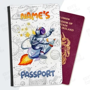 Personalised Space Astronaut Passport Cover Holder Kids Holiday Travel Gift - Picture 1 of 2