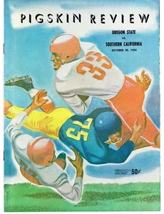 Programma calcio 1954 PIGSKIN PREVIE Oregon State v Southern California COLLEGE - Foto 1 di 2