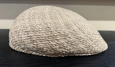 Flat Cap Ivy Natural Children Teens Adults Panama Straw Hat Ecuador - Size 52 - Image 1 of 4