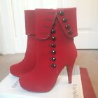 Red High Heel Boots Size 35 New with box