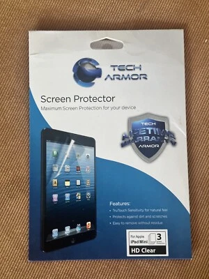 Tech Armor Screen Protector 3-Pack) for iPad Mini Anti-Fingerprint & Glare  NIB - Image 1 of 3