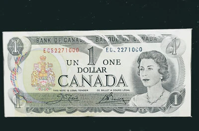 Canada $1 Dollar Banknotes 1973 Prefix #ECS227(100-notes) GEM Unc @#1481 - Image 1 of 2