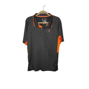 Polo de rendimiento de golf gris y naranja para hombre talla grande transpirable laterales naranjas - Imagen 1 de 4