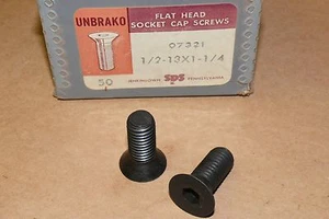 25 1/2-13 x 1-1/4" FHSCS- Flat Head Socket Cap Screws ALLOY STEEL MADE IN USA - Picture 1 of 2