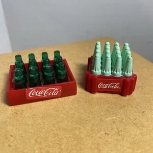 Vintage Remco Coca Cola Miniature Mini Green Coke Bottles Red Crate + 1 China - Picture 1 of 7