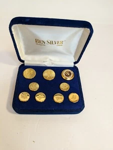 VTG Lehigh University College Cufflink Button SET In BOX By Ben Silver - Picture 1 of 6