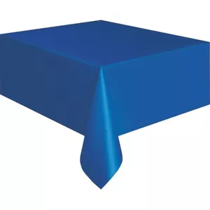 Funda de mesa de plástico azul real de 108 x 54 pulgadas - Imagen 1 de 1