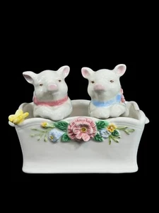 Lenox Salt And Pepper Shakers Pig Figurines Butterfly Meadow w/stoppers RETIRED - Picture 1 of 20