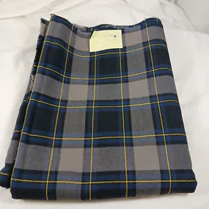 Azul Marino Gris Negro Dorado Tela Tartán Uniforme Escolar Kilt 41"x1.8Yd NUEVO Sin Cortar - Imagen 1 de 6
