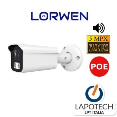 Lorwen IP Camera BA21SR5LMA POE AUDIO 5 Mpx 5Mpx MICRO SD TELECAMERA SONY 2.8 mm - Immagine 1 di 4
