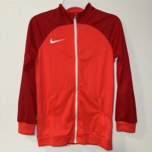 Nike Dri-Fit Youth Unisex Bright Red Full Zip Up Ftbll/Socc Active Jacket Size S - Picture 1 of 5